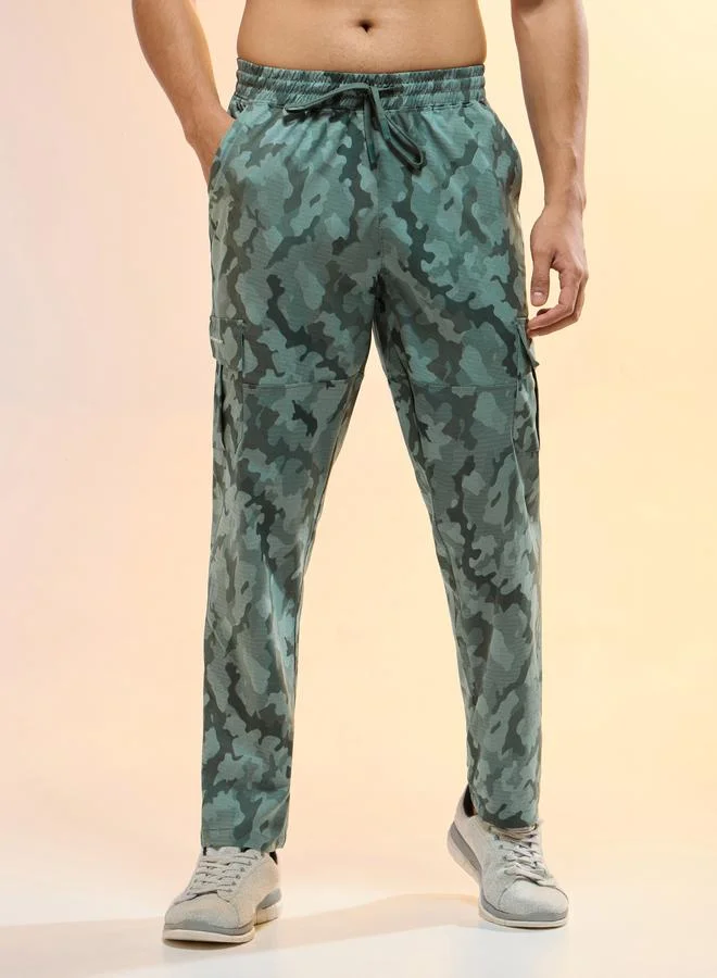 Technosport  Men Printed Straight Fit Sports Cargo Trackpants for Men | Best Price UAE